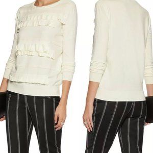 DVF Ruffle Benni Merin Wool Blend Sweater Pullover